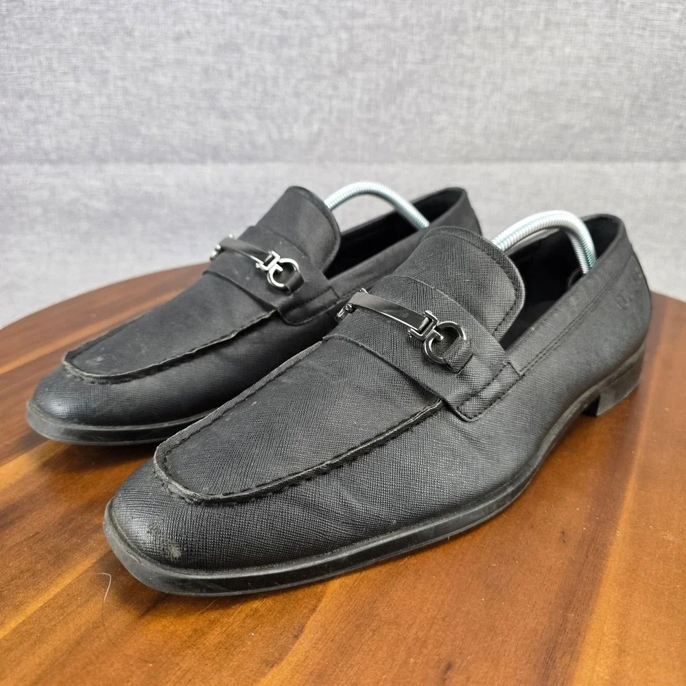 GUESS Mens Black Loafer Shoes Style GMHALDIE R Size‎ 9.5 U S